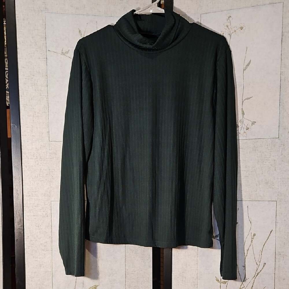 Elegant Forest Green Cowl Neck Sweater